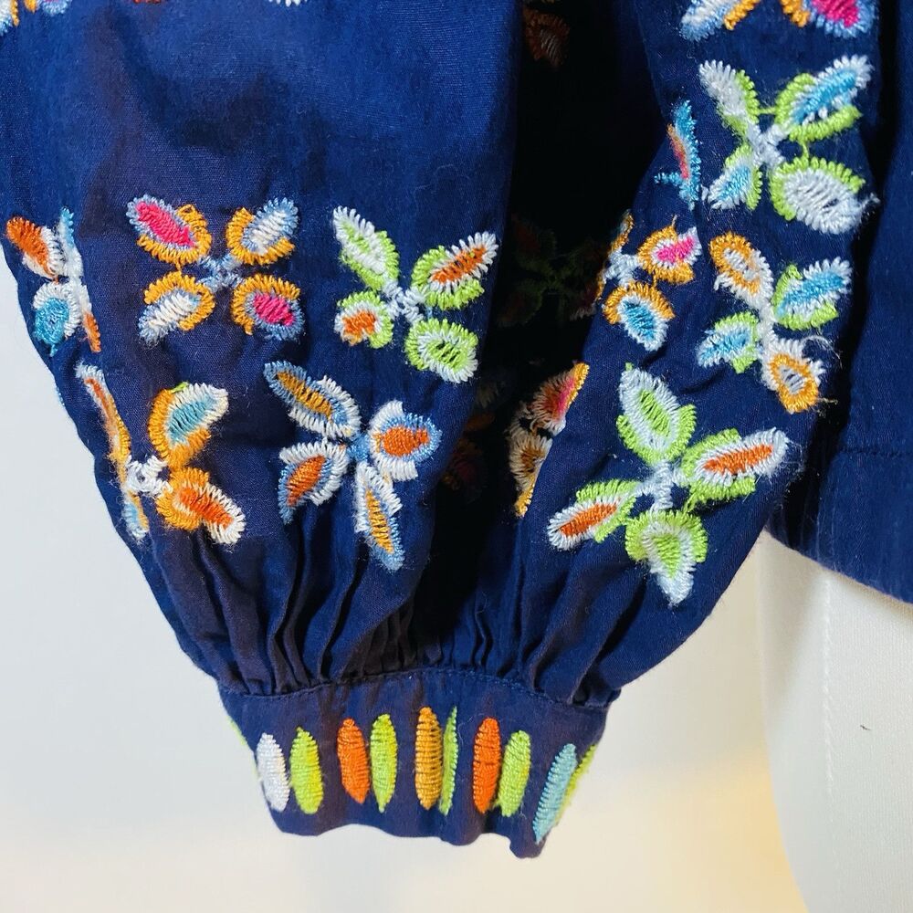 Maeve Sonja Embroidered Blue Top sz 8 - Picture 5 of 10